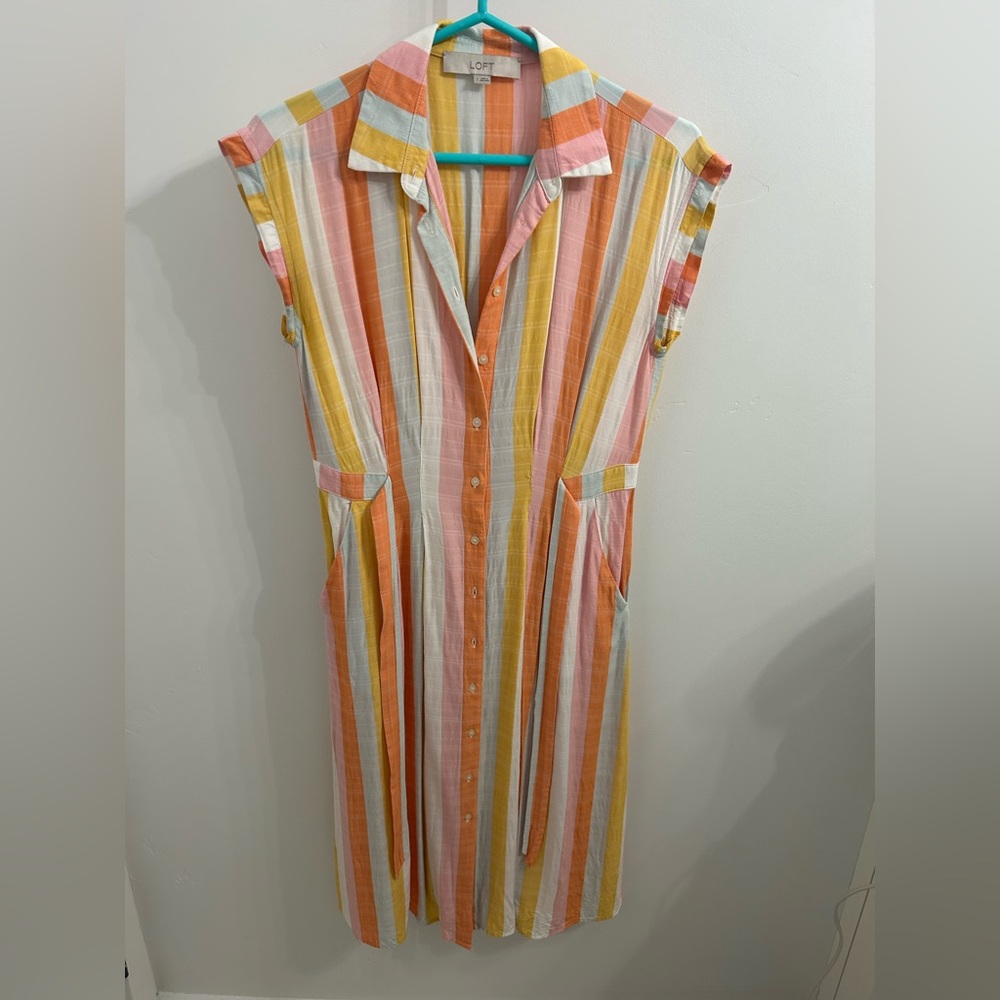 LOFT Multicolor Striped Dress